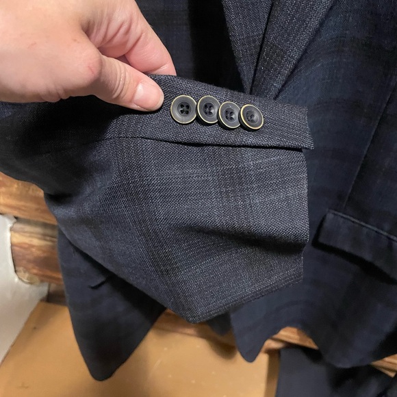 💙Very Nice Vintage 46L Plaid Austin Reed Wool Blazer - Picture 4 of 7